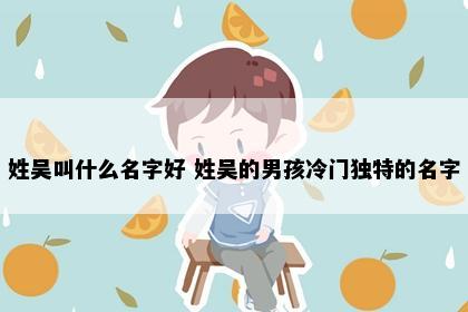 姓吴叫什么名字好 姓吴的男孩冷门独特的名字