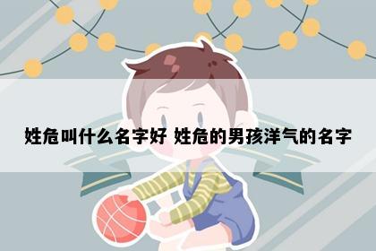 姓危叫什么名字好 姓危的男孩洋气的名字