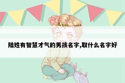 陆姓有智慧才气的男孩名字,取什么名字好