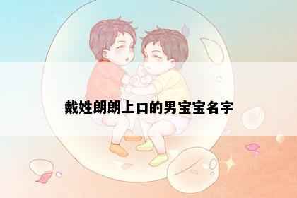 戴姓朗朗上口的男宝宝名字