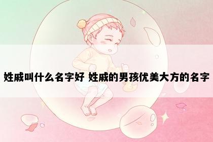 姓戚叫什么名字好 姓戚的男孩优美大方的名字
